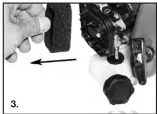Close-up of a hand using a tool to adjust or install a mechanical component, with no visible text or symbols.