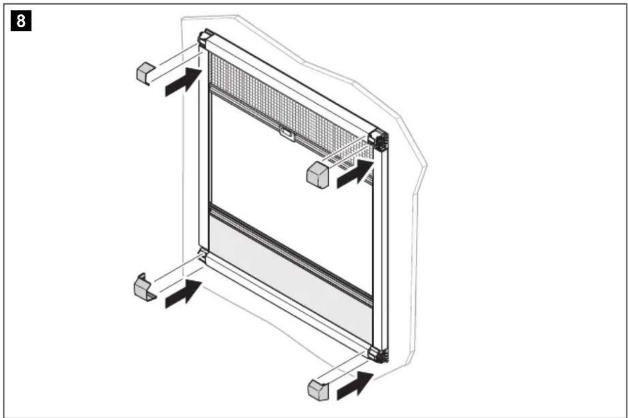 Isometric technical diagram of a window frame structure with directional arrows indicating movement (no text or symbols).