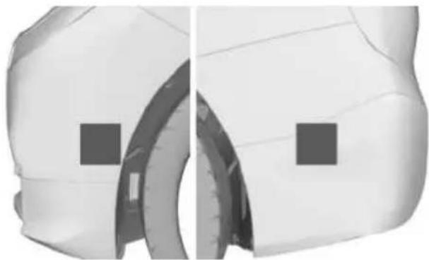 3D rendered mechanical component with two square holes, no visible text or symbols