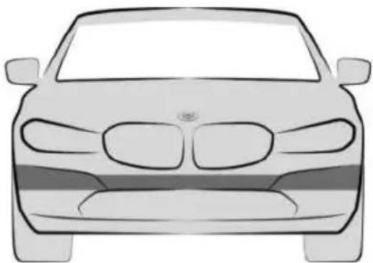Front view line drawing of a car (no text or symbols)