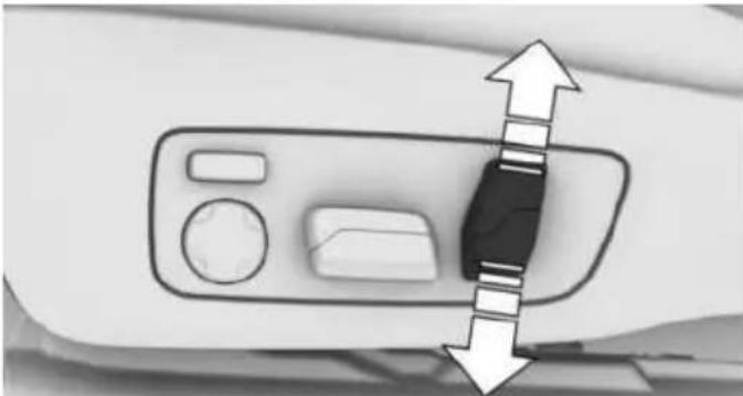 Close-up of a car air conditioner control panel with directional arrows indicating airflow or movement (no text or symbols)