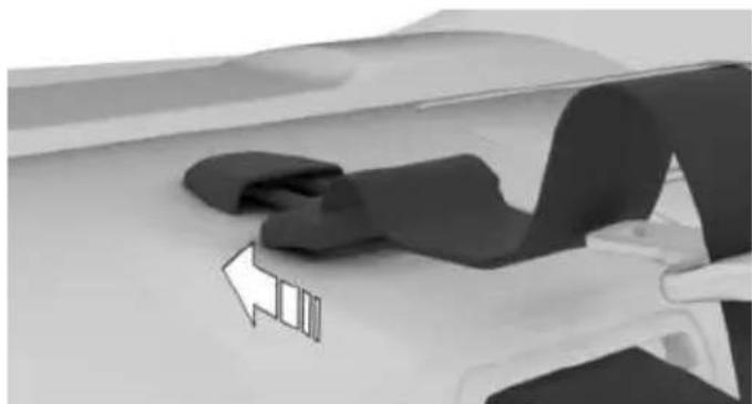 3D rendered mechanical component with a directional arrow indicating motion (no text or symbols)