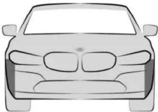 Front view line drawing of a car (no text or symbols)