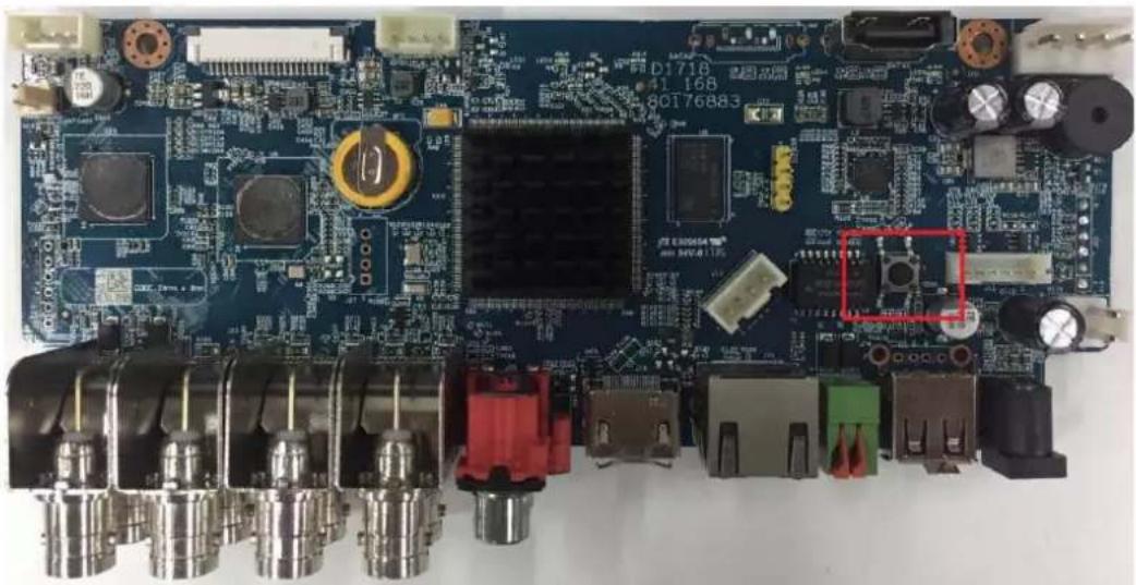 Close-up of a printed circuit board with various electronic components and connectors (no readable text or symbols)