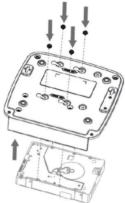Technical diagram of an electronic device showing internal components and directional arrows (no text or symbols)