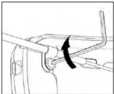 Mechanical diagram showing a lever mechanism with a black arrow indicating direction (no text or symbols present)
