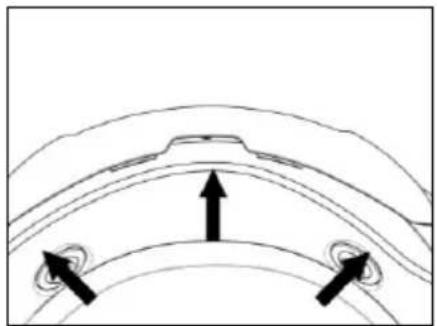 Pure diagram of curved layered structures with directional arrows and circular elements, no text or symbols present