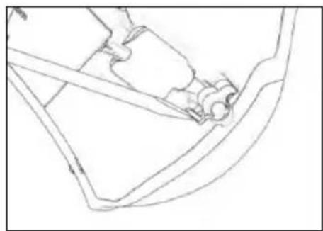 Line drawing of a car seatbelt mechanism (no text or symbols)
