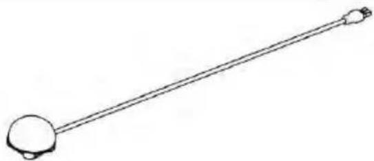 Simple line drawing of a long rod with two circular ends (no text or symbols)