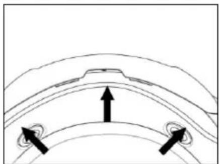 Pure diagram of curved layered structures with directional arrows, no text or symbols present