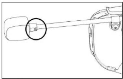 Technical line drawing of a mechanical linkage or lever mechanism with a highlighted section (no text or symbols)