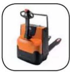 Orange and black pallet jack (no visible text or symbols)