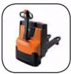 Orange and black pallet jack (no visible text or symbols)