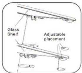 Verre Étagère Réglable Placement