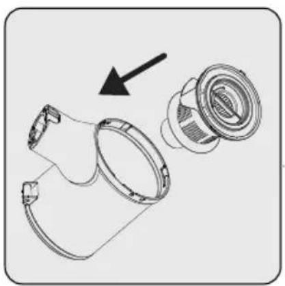Technical line drawing of a mechanical component with an arrow indicating direction (no text or symbols).