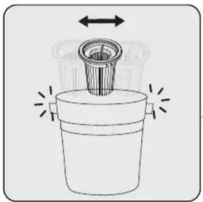 Diagram of a mechanical component with arrows indicating motion or force direction (no text or symbols)