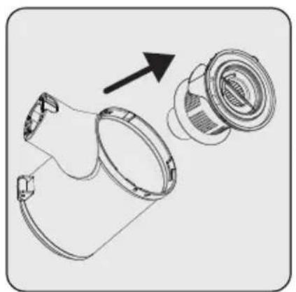 Technical illustration of a mechanical component with an arrow indicating direction (no text or symbols present).