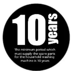 10 years The minimum period which must supply the space parts for the household washing machine is 10 years