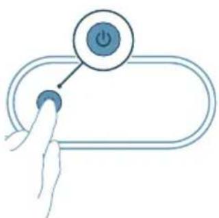 Illustration of a hand pressing a button with a power button (no text or symbols)