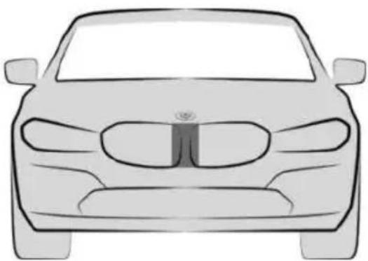 Front view line drawing of a car (no text or symbols)