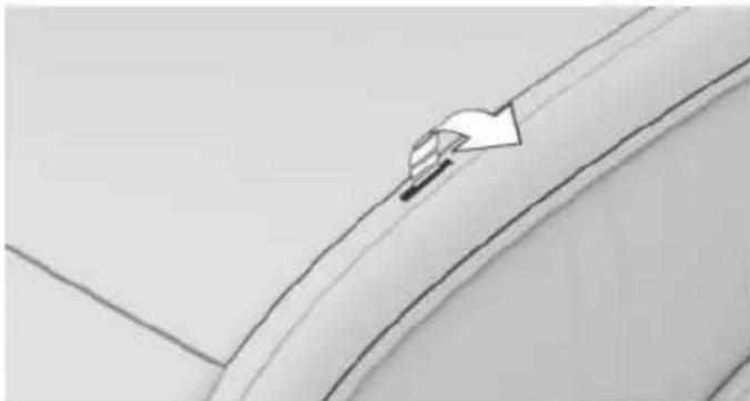 Simple line drawing of a curved road with a directional arrow indicating direction (no text or symbols)