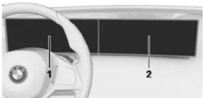 Interior view of a car dashboard with steering wheel and black panel (no visible text or symbols)
