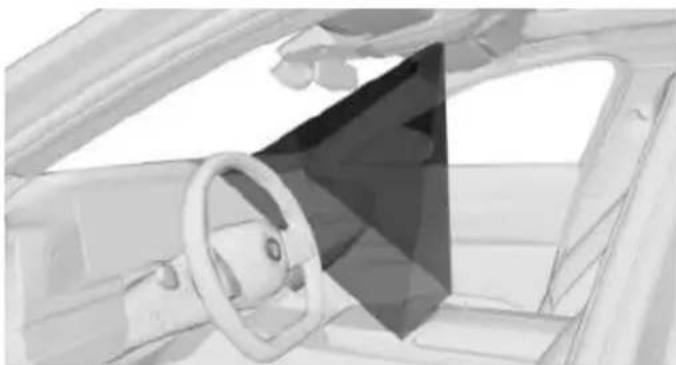 Interior view of a car showing steering wheel and dashboard (no text or symbols visible)