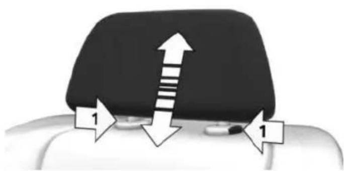 Diagram showing a device with directional arrows and numbered labels, indicating movement or force direction.
