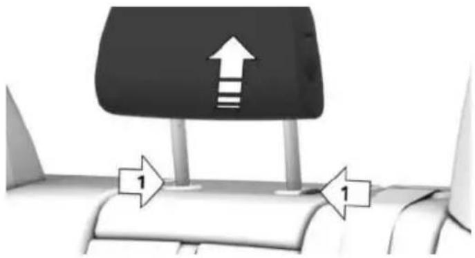 Diagram showing a computer monitor with an upward arrow and two numbered arrows pointing to it, likely indicating navigation or status.