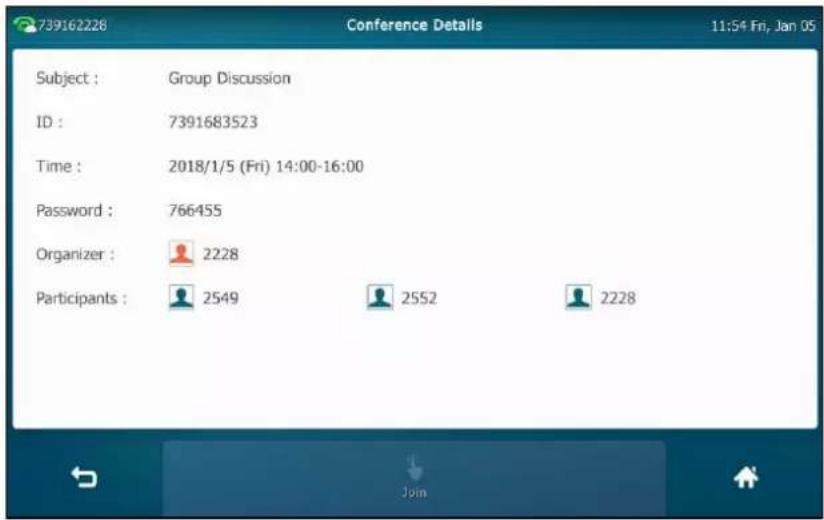 739162228 Conference Details 11:54 Fri, Jan 05 Subject : Group Discussion ID : 7391683523 Time : 2018/1/5 (Fri) 14:00-16:00 Password : 766455 Organizer : 2228 Participants : 2549 2552 2228