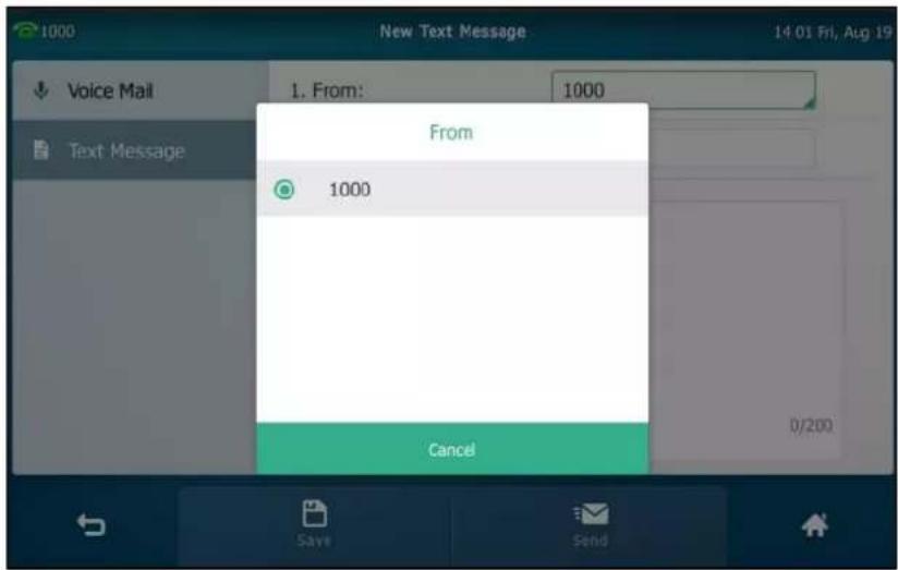 1000 New Text Message 14:01 Fri, Aug 19 Voice Mail Text Message From: 1000 Cancel Save Send