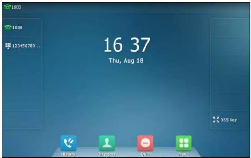 1000 1000 123456789... 16 37 Thu, Aug 18 DSS Key History Directory DVD Menu