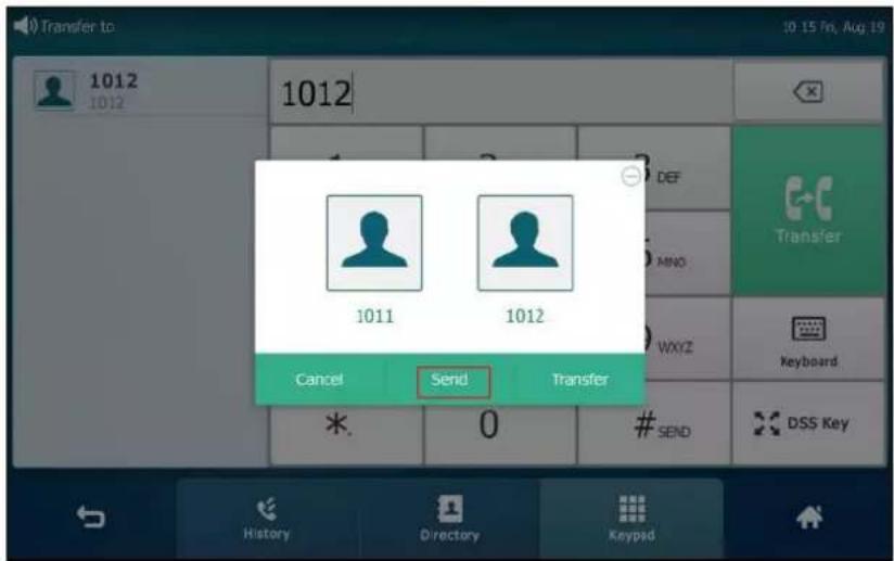 Transfer to 1012 1012 1011 1012 Cancel Send Transfer DEF MNO WXYZ Keyboard DSS Key History Directory Keypsd