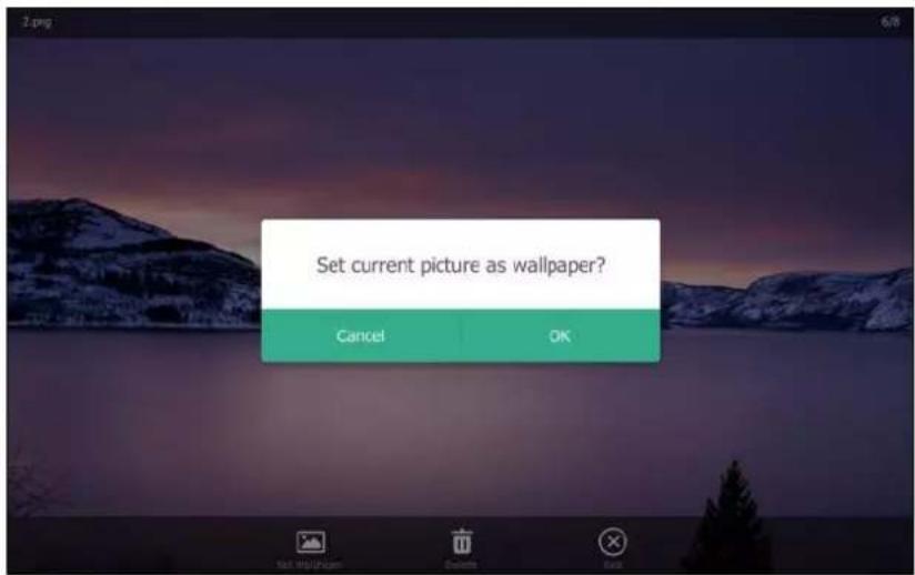 Set current picture as wallpaper? Cancel OK