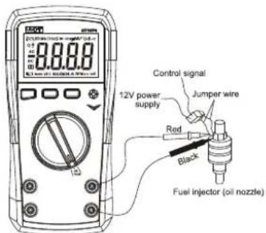 0.888.9 Control signal Jumper wire 12V power supply Red Black Fuel injector (oil nozzle)