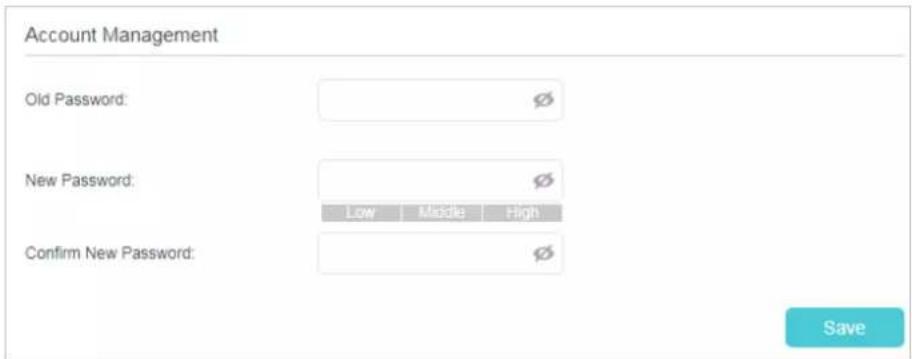 Account Management Old Password: New Password: Confirm New Password: Save