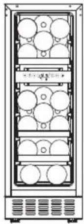 Front view of a vertical rack-mounted appliance with multiple circular compartments (no visible text or symbols)