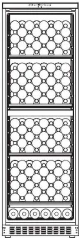 Technical diagram of a multi-tiered vertical storage unit with circular compartments and heat sinks (no text or symbols)