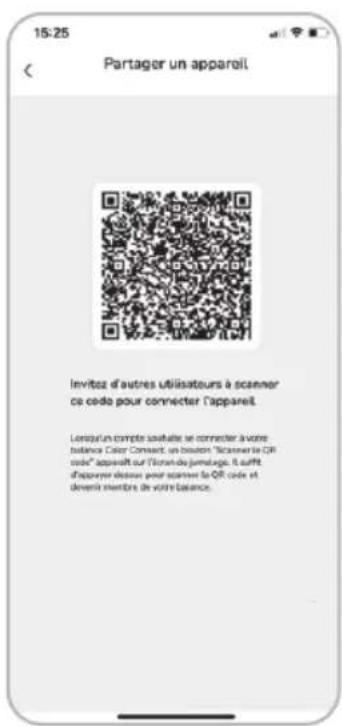 Partager un appareil Invitz d'autres utilisateurs à scanner ca code pour connecter l'appareil. Lorsay un compte cashelle se connecter à votre balance Color Connect, un besoin "Accesser le QR code" appeils ou l'Volume du segmented. Il suffit d'appaver dessus pour connecter la QR code et devent membre…