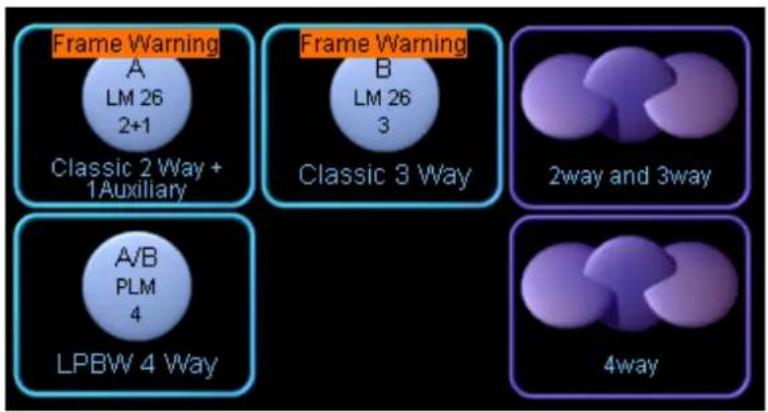 Frame Warning A LM 26 2+1 Classic 2 Way + 1Auxiliary Frame Warning B LM 26 3 Classic 3 Way 2way and 3way A/B PLM 4 LPBW 4 Way 4way
