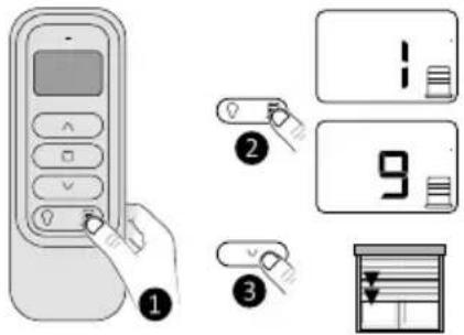 Diagram showing a mobile phone control interface with labeled buttons and numeric display indicators