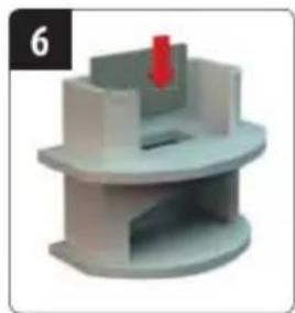 3D rendered mechanical part with a red pin and curved base (no text or symbols)