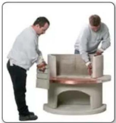 Two men working on a large industrial machine or platform, no visible text or symbols