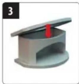 3D rendered image of a gray cylindrical mechanical component with a red pin, no text or symbols visible