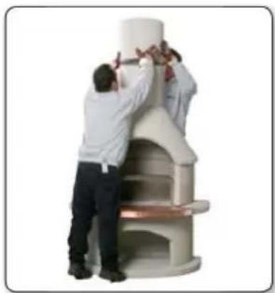 Two men assembling a cylindrical mechanical component, no visible text or symbols