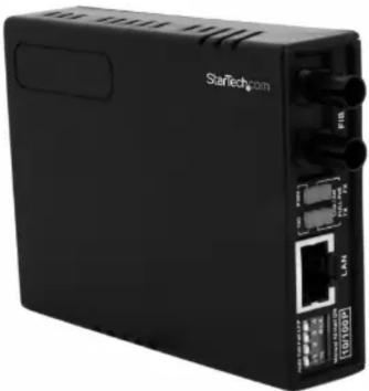 Black Starich.com network device with ports and connectors (no visible text or symbols on body)