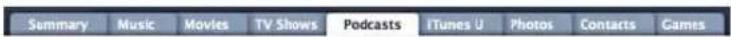 APPLE iPod Nano 5th generation - To set iTunes to update the podcasts on iPod nano automatically: - 1