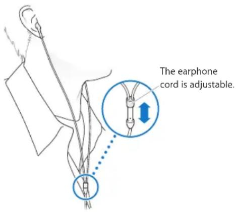 The earphone cord is adjustable.