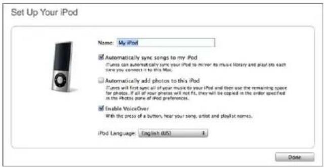 Set Up Your iPod Name: My iPod Automatically sync songs to my iPod iTunes can automatically sync your iPod to mirror its music library and playlists each time you connect it to this Mac. Automatically add photos to this iPod iTunes will first sync all of your music to your iPod and then use the rema…