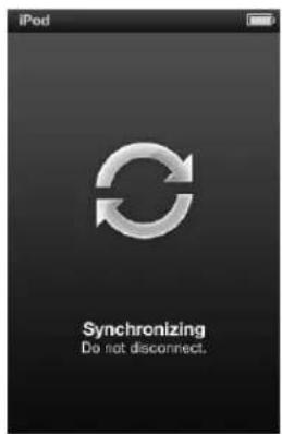 iPod, Synchronizing, Do not disconnect.
